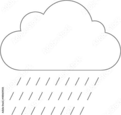 Minimalist Rain Cloud Vector Design