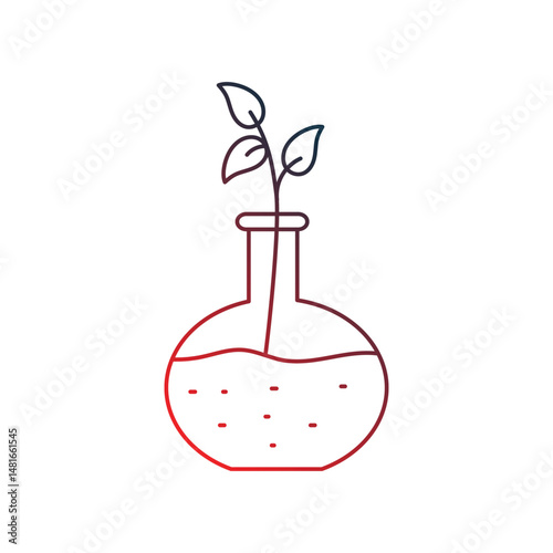 sprout gradient outline icon with white background vector stock illustration