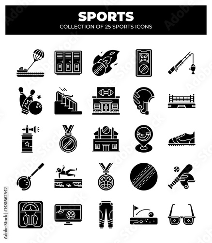Collection of 25 Sports Icons. A Visual Guide to Various Sports and Activities