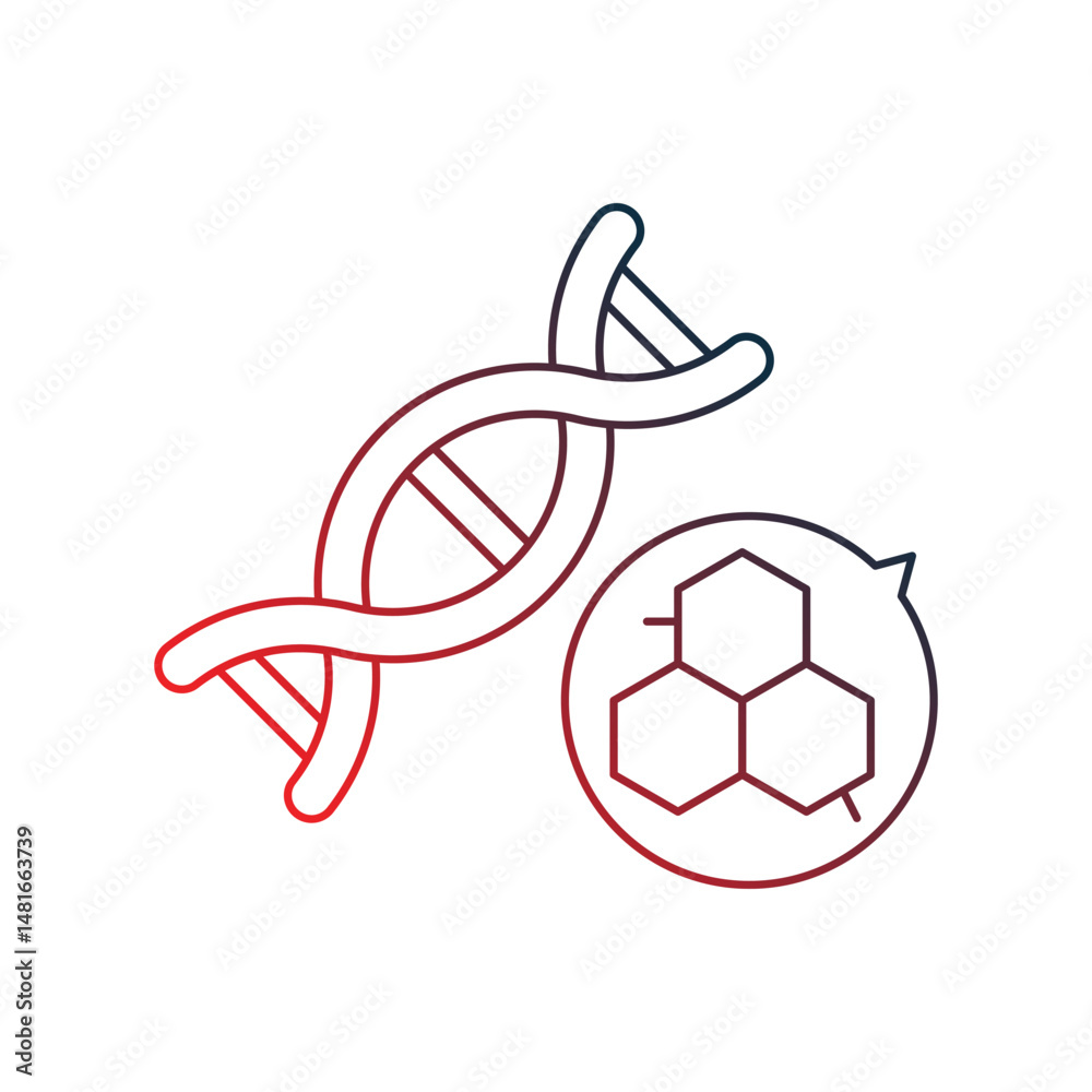 Obraz premium dna gradient outline icon with white background vector stock illustration