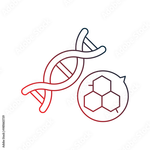 dna gradient outline icon with white background vector stock illustration