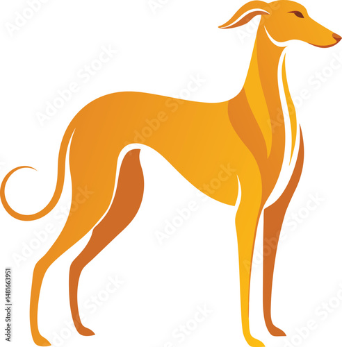Elegant Greyhound Silhouette in Gold