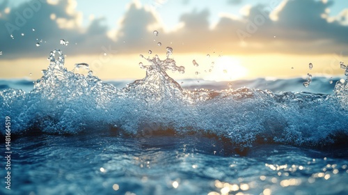 Fototapeta Naklejka Na Ścianę i Meble -  Ocean wave sunrise