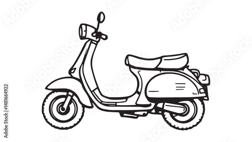 Moped line art
