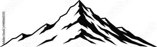 Minimalist Snowy Mountain Peak