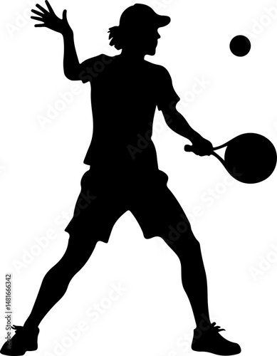 Tennis Serve Silhouette vector