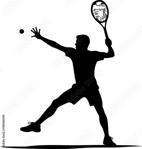 Tennis Serve Silhouette vector