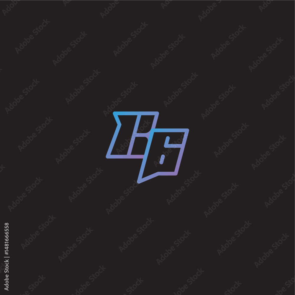 Obraz premium monogram logo design amazing esport style BG dinamyc line gaming concept letter