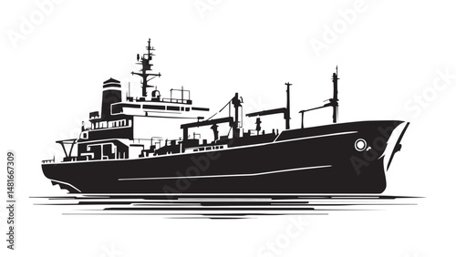 Oil Tanker line art