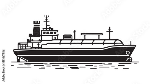 Oil Tanker line art
