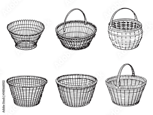 Winnowing Basket Outline Set
