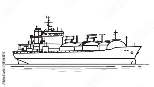 Oil Tanker line art