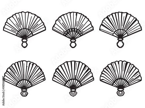 Winnowing Fan Line Art Icons