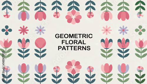Geometric floral pattern