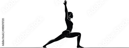 Minimalist Yoga Silhouette on White