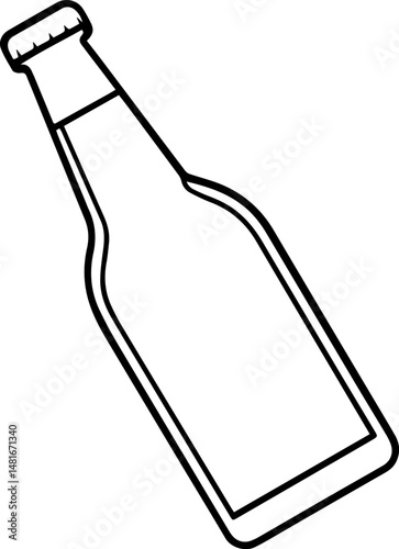beer bottle line art vector illustration outline