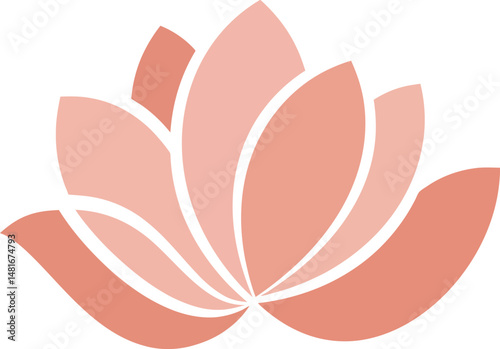 Illustration of Minimalist vector design of a flower bloom, by a world-class graphic designer. no text, minimalist, abstract, clean white background