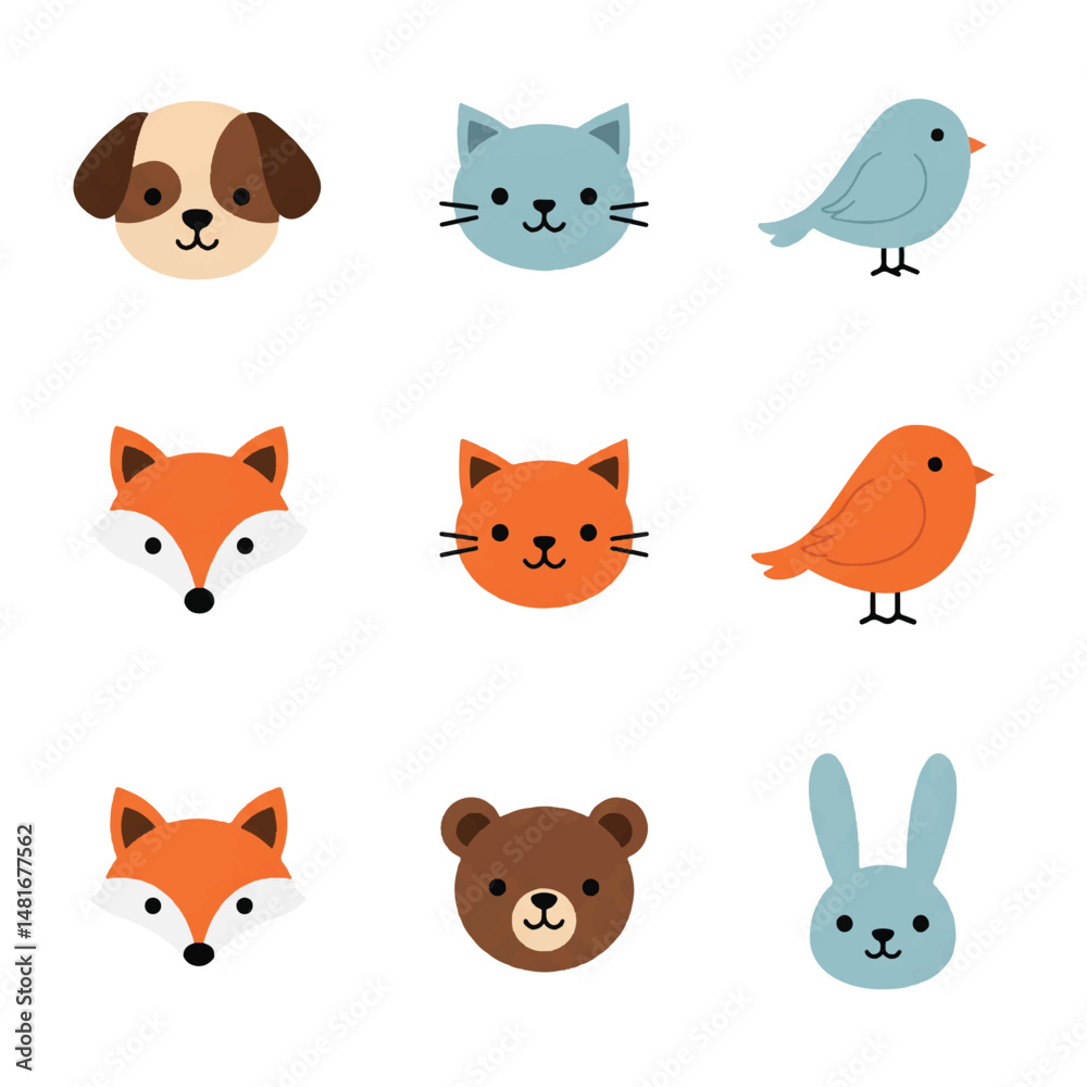 Fototapeta premium Vector cute animal icon