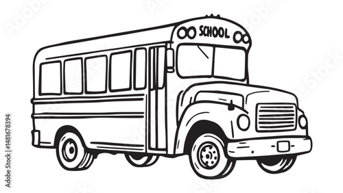 School Bus line art