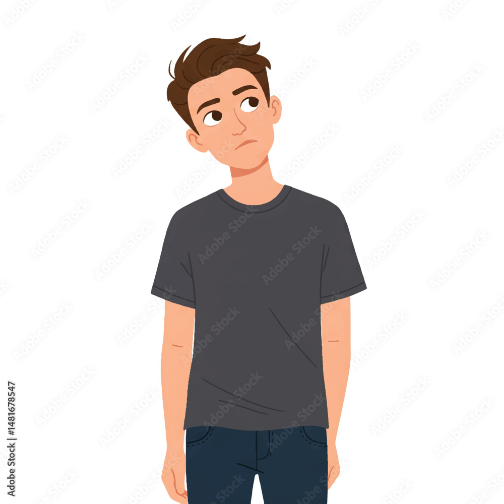 Fototapeta premium Vector of a person considering something