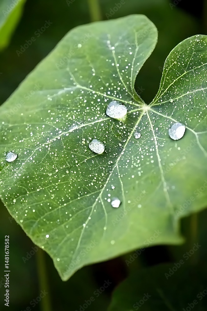 Dew drops on a leaf