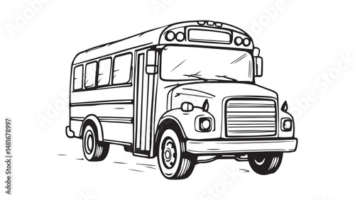 School Bus line art