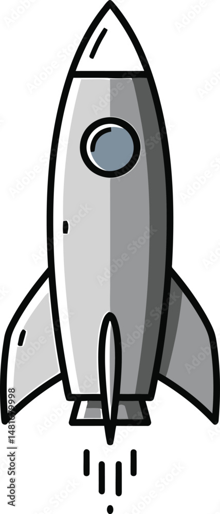 Minimalist Rocket Ship Vector Minimalist Rocket Ship Vector