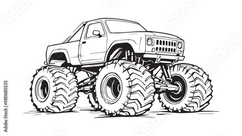 Monster Truck line art 