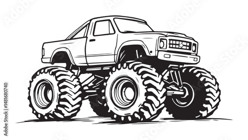 Monster Truck line art 