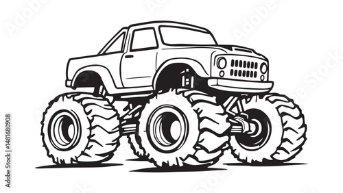 Monster Truck line art 