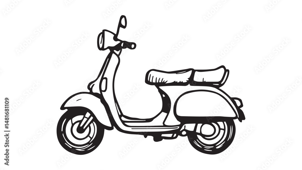 Obraz premium Scooter line art