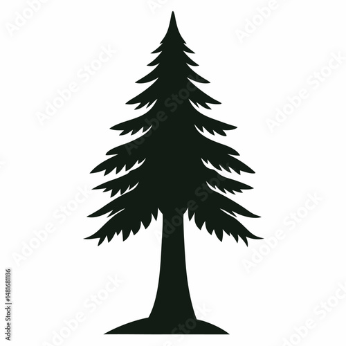 Redwood Tree silhouette icon on white background