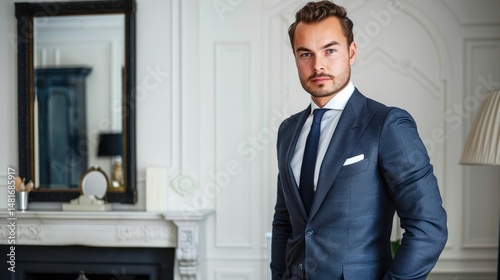 Man in suit, elegant interior