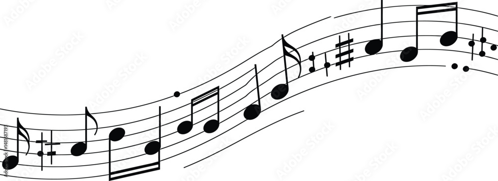 Minimalist Musical Notes Vector Minimalist Musical Notes Vector