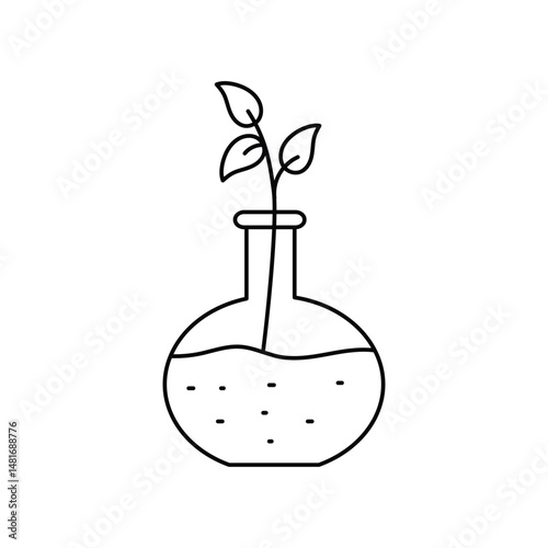 sprout lineal icon with white background vector stock illustration