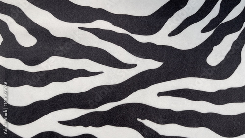 Fabric Texture Zebra Pattern Close View Black White Contrast Textile Abstract Striped Animal Print Decorative Surface Stylish
