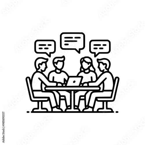 icon of people around a table discussing
