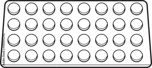 Medicine tablets Line Art Illustration