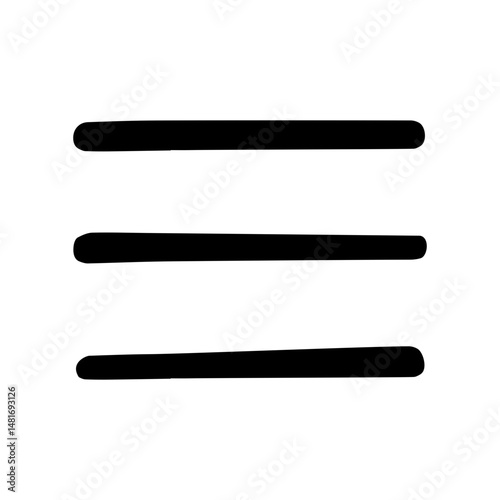 Hamburger menu doodle vector icon