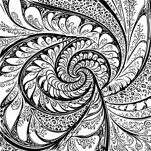 fractal background, black and white vector