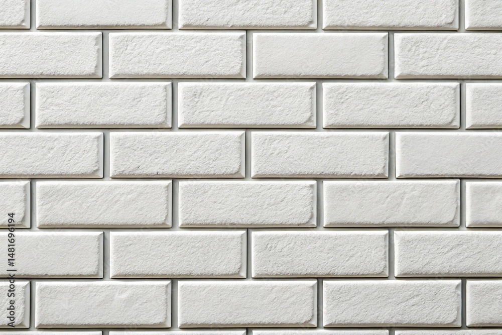 Naklejka premium White Brick Texture Clean Grid Soft Grout.