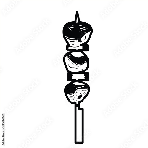 Yakitori Japanese Food Silhouette Icon 