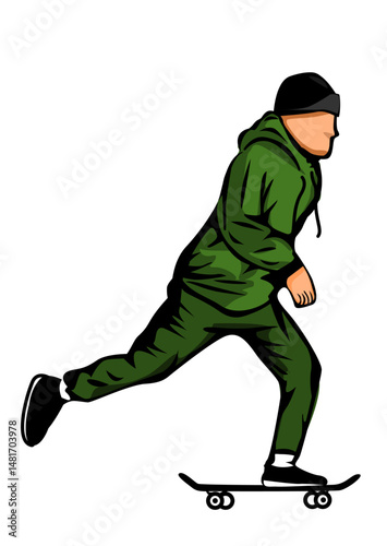 This is an illustration of a skater