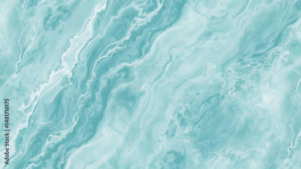 Obraz premium Serene Aqua Marble Texture Elegant Swirls of Cool Teal and White Perfect for Design Projects
