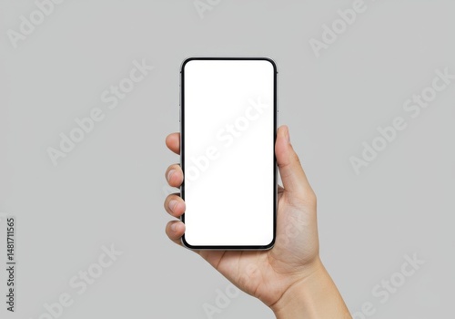 Photo Hand Holding Blank Sc...