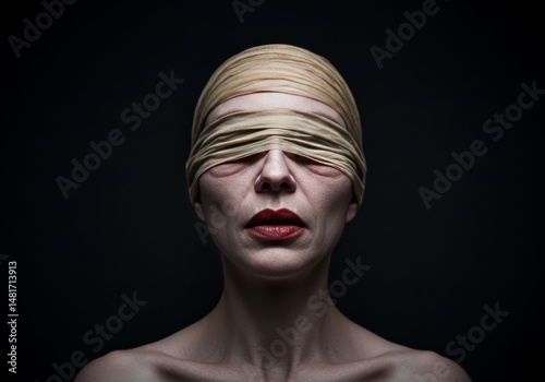 Photo of a Blindfolded Woma...