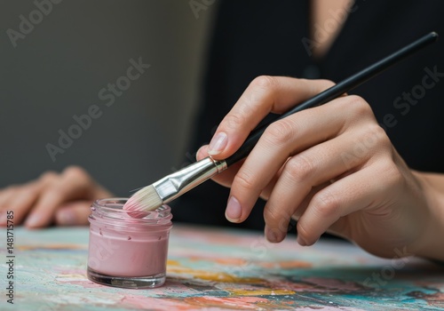 Photo of Artist Dipping Bru...