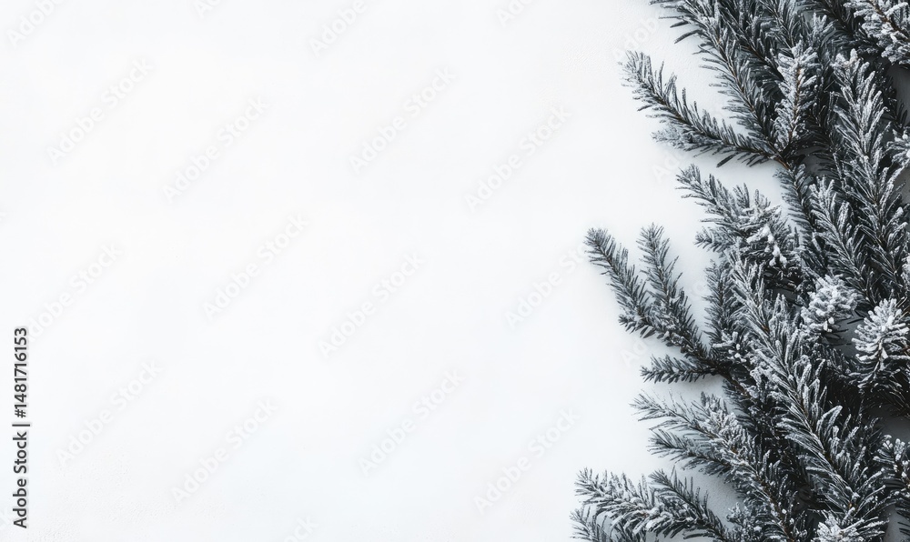 Obraz premium Winter sprigs on a white background