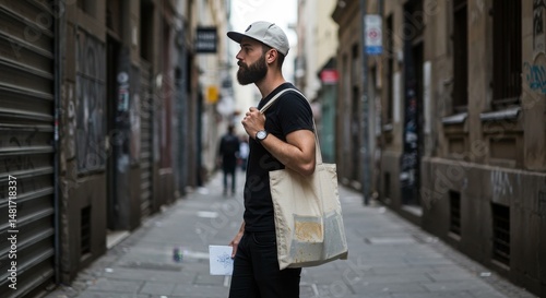 Photo of Bearded Man Walkin...