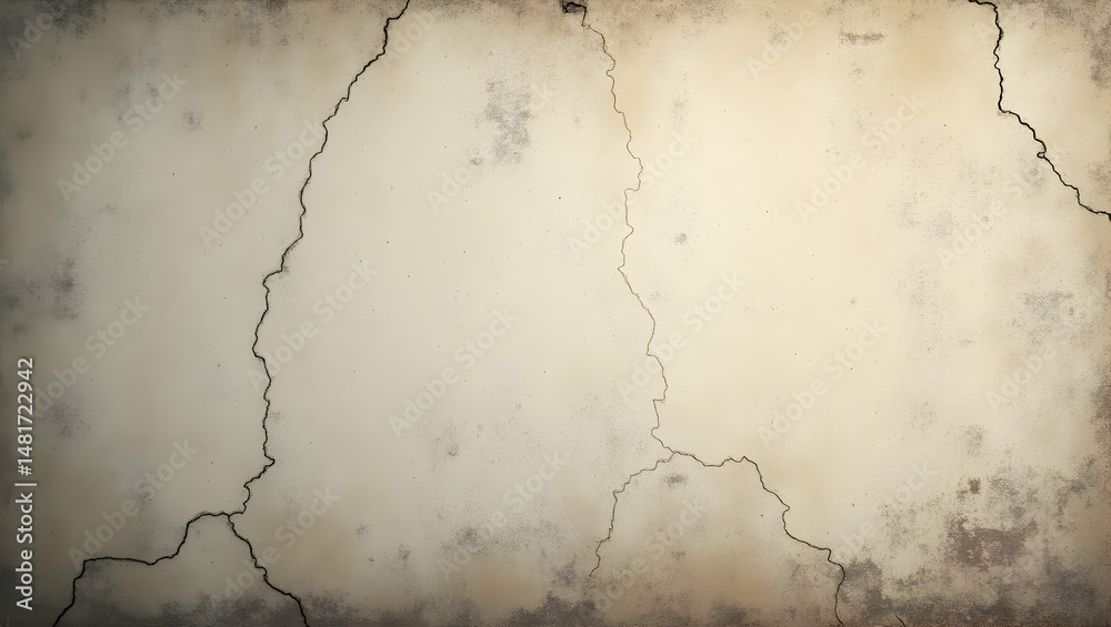 Fototapeta premium Detailed view of a cracked and weathered wall with an earthy texture, perfect for adding depth and character to graphic design or artistic projects.